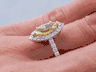 1.58 CTW MARQUISE CUT DIAMOND ENGAGEMENT RING VIVID YELLOW VS1