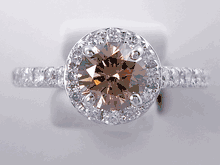 1.58 CTW ROUND BRILLIANT CUT DIAMOND ENGAGEMENT RING NATURAL CHOCOLATE VS2