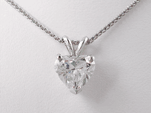 1.59 CT HEART SHAPE LAB GROWN  DIAMOND PENDANT AND WHITE GOLD CHAIN D SI1
