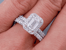 1.63 CTW EMERALD CUT DIAMOND WEDDING RING SET G VS2 (Includes a Matching Wedding Ring) 