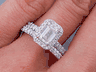 1.63 CTW EMERALD CUT DIAMOND WEDDING RING SET G VS2 (Includes a Matching Wedding Ring) 