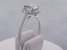 1.65 CTW FANCY LIGHT BLUE CUSHION CUT LAB GROWN DIAMOND RING  
