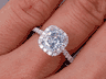1.65 CTW FANCY LIGHT BLUE CUSHION CUT LAB GROWN DIAMOND RING  