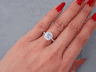 1.65 CTW FANCY LIGHT BLUE CUSHION CUT LAB GROWN DIAMOND RING  