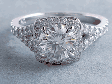 1.65 CTW ROUND CUT DIAMOND ENGAGEMENT RING H SI2