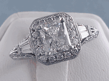 1.68 CTW RADIANT CUT DIAMOND ENGAGEMENT RING D SI1