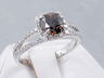 1.70 CTW CUSHION CUT DIAMOND ENGAGEMENT RING CHOCOLATE VS2