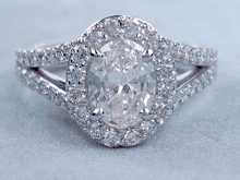 1.70 CTW OVAL CUT DIAMOND ENGAGEMENT RING G VS2