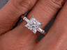 1.70 CTW PRINCESS CUT DIAMOND ENGAGEMENT RING D SI1