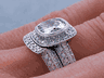 1.84 CTW CUSHION CUT DIAMOND WEDDING RING SET G SI2 (Includes a Matching Wedding Ring)