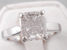 1.85 CT RADIANT CUT DIAMOND SOLITAIRE RING H SI2