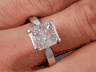 1.85 CT RADIANT CUT DIAMOND SOLITAIRE RING H SI2