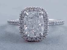 1.85 CTW CUSHION CUT DIAMOND ENGAGEMENT RING D SI2