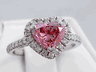 1.87 ctw HEART SHAPE VIVID PINK LAB GROWN DIAMOND RING