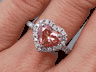 1.87 ctw HEART SHAPE VIVID PINK LAB GROWN DIAMOND RING