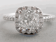 1.89 CTW CUSHION CUT LAB GROWN DIAMOND ENGAGEMENT RING D SI1