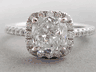 1.89 CTW CUSHION CUT LAB GROWN DIAMOND ENGAGEMENT RING D SI1