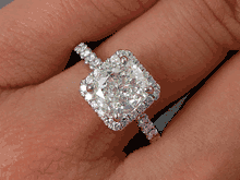 1.96 CTW CUSHION CUT LAB GROWN DIAMOND ENGAGEMENT RING H SI1