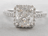 1.96 CTW CUSHION CUT LAB GROWN DIAMOND ENGAGEMENT RING H SI1