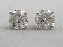 1 CTW DIAMOND STUD EARRINGS LAB GROWN H VS 1/2 CARAT EACH LOW PRICE