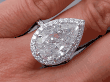 11.07CTW PEAR SHAPE DIAMOND ENGAGEMENT RING FLASHY LOW PRICE!