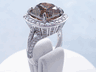 11.70 CTW CUSHION CUT DIAMOND ENGAGEMENT RING NATURAL CHOCOLATE SI3