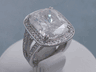 13.38 CTW CUSHION CUT DIAMOND ENGAGEMENT RING H I1-I2