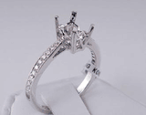.16 CTW DIAMOND SEMI-SET ENGAGEMENT RING WHITE GOLD