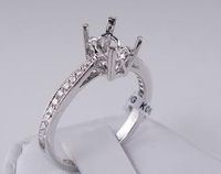 .16 CTW DIAMOND SEMI-SET ENGAGEMENT RING WHITE GOLD