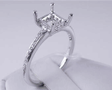.17 CTW DIAMOND SEMI-SET ENGAGEMENT RING WHITE GOLD