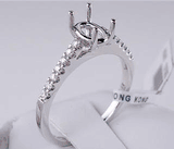 .19 CTW DIAMOND SEMI-SET ENGAGEMENT RING WHITE GOLD
