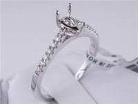 .19 CTW DIAMOND SEMI-SET ENGAGEMENT RING WHITE GOLD