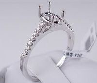 .19 CTW DIAMOND SEMI-SET ENGAGEMENT RING WHITE GOLD