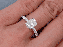 2.00 CTW CUSHION CUT DIAMOND ENGAGEMENT RING