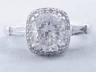 2.01 CTW CUSHION CUT DIAMOND ENGAGEMENT RING D VS2