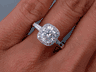 2.01 CTW CUSHION CUT DIAMOND ENGAGEMENT RING D VS2