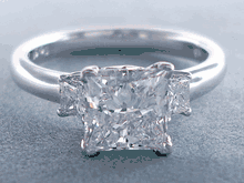 2.01 CTW PRINCESS CUT DIAMOND ENGAGEMENT RING F SI1