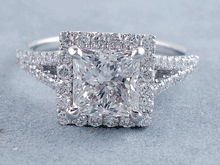 2.01 CTW PRINCESS CUT DIAMOND ENGAGEMENT RING H SI1