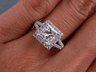 2.01 CTW PRINCESS CUT DIAMOND ENGAGEMENT RING H SI1