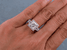 2.01 CTW PRINCESS CUT DIAMOND ENGAGEMENT RING H SI1