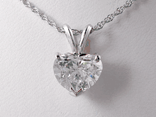 2.02 CT HEART SHAPE LAB GROWN  DIAMOND PENDANT AND WHITE GOLD CHAIN D SI3