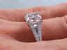 2.07 CTW CUSHION CUT DIAMOND ENGAGEMENT RING H SI2