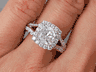 2.08 CTW CUSHION CUT LAB GROWN DIAMOND ENGAGEMENT RING D SI2