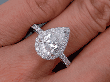 2.08 CTW PEAR SHAPE DIAMOND ENGAGEMENT RING G SI1