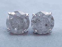 2.10 CTW ROUND BRILLIANT DIAMOND STUD EARRINGS G I2