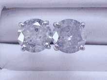 2.10 CTW ROUND BRILLIANT DIAMOND STUD EARRINGS G I2