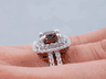 2.11 CTW CUSHION CUT DIAMOND ENGAGEMENT RING NATURAL CHOCOLATE VS2