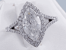 2.12 CTW MARQUISE CUT DIAMOND ENGAGEMENT RING G/SI1 