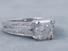 2.12 CTW RADIANT CUT DIAMOND ENGAGEMENT RING G SI2