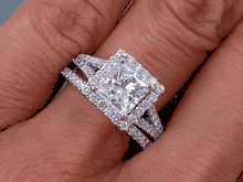 2.15 CTW PRINCESS CUT DIAMOND WEDDING RING SET H SI1 (Includes a Matching Wedding Ring) 